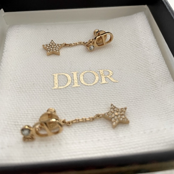 Dior Petit CD gold finish metal and white crystals AUTHENTIC - Picture 2 of 4